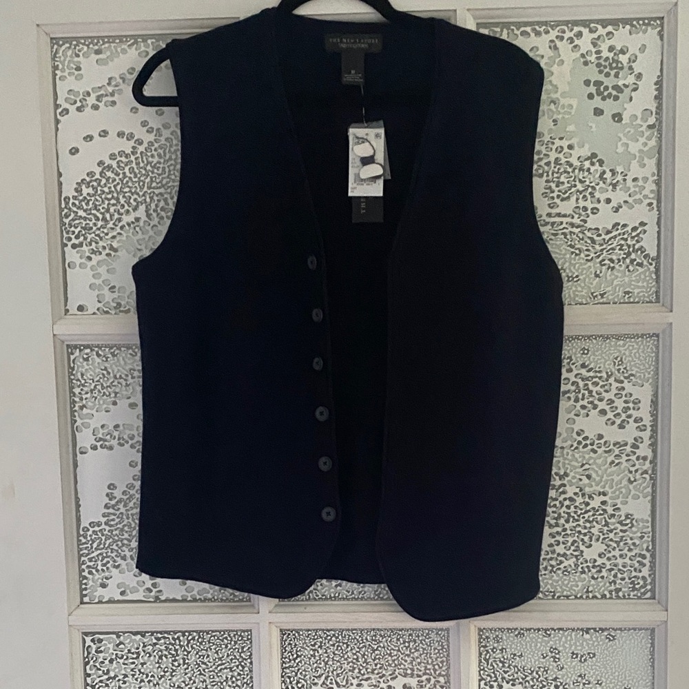 Bloomingdale's Navy Button-Up Vest
